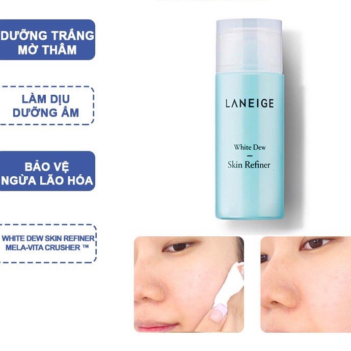 Nước Hoa Hồng Dưỡng Trắng Da Cao Cấp Laneige White Dew Skin Refiner 25ml
