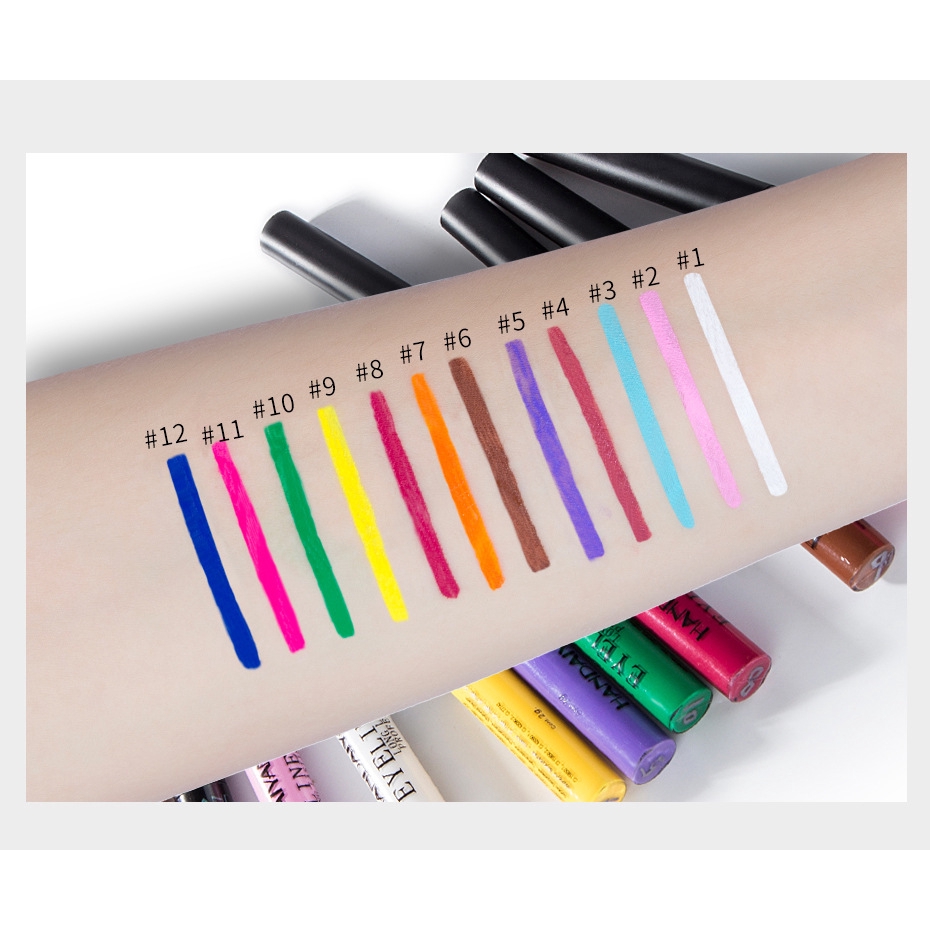 Set 12 Bút Kẻ Mắt Dạng Lỏng Handaiyan Chống Nước Tiện Lợi