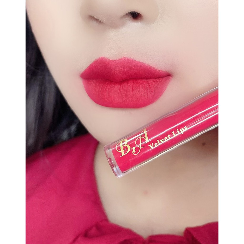 [08 Đỏ Hồng] Son Kem Lì Nắp Vàng Cao Cấp B.A Màu Đỏ Hồng | BigBuy360 - bigbuy360.vn