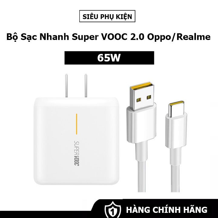 Bộ sạc Super VOOC 2.0 65W Cho Oppo/Realme - Hàng Chính Hãng