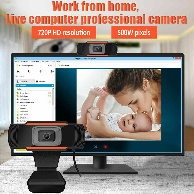 Webcam Độ Phân Giải Cao 480p/1080P 12.0M Pixels Kèm Micro | BigBuy360 - bigbuy360.vn