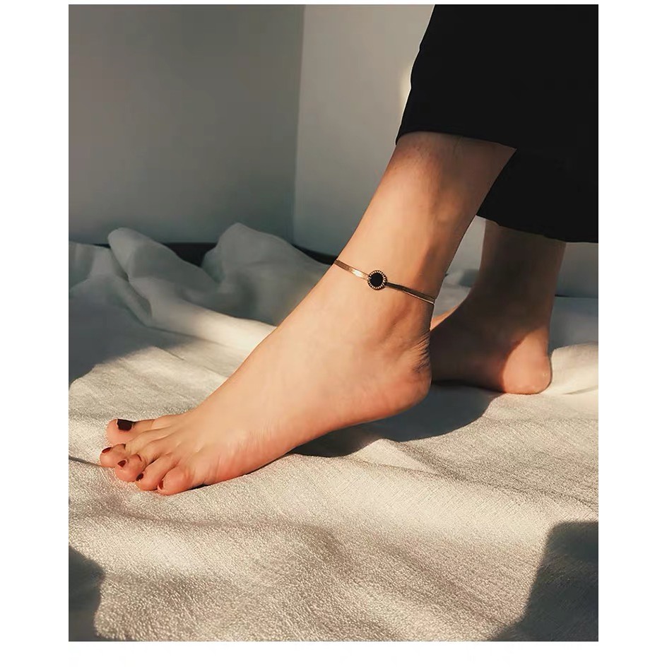 Lắc Chân Bằng Thép Titan Màu Vàng Hồng