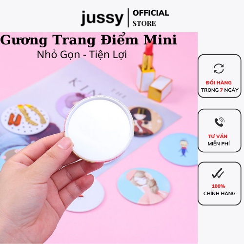 Gương Trang Điểm Mini icon hoạt hình siêu Cute Hàn Quốc Jussy Official Gương Để Bàn Nhỏ Gọn Tiện Lợi Dể Mang Bên Người