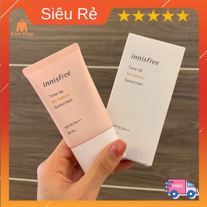 [Có QUÀ]Kem Chống Nắng Innisfree TONE UP NO SEBUM SPF50+ lên tone trắng hồng 50ml | BigBuy360 - bigbuy360.vn