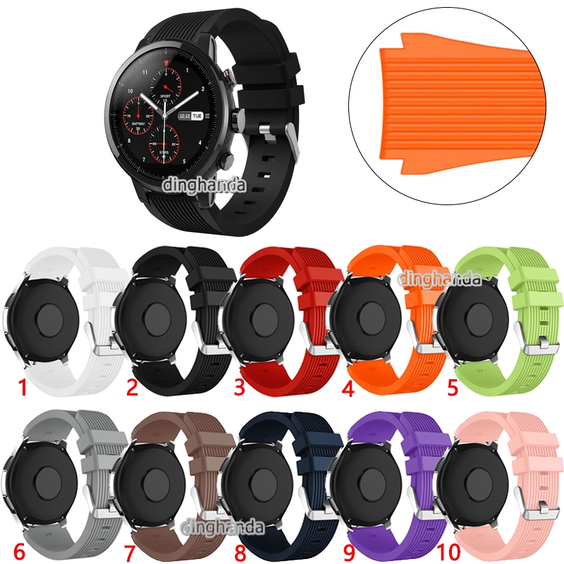 Dây đeo thay thế chất liệu silicon thiết kế sọc gân nổi cho Huami Amazfit Stratos 2