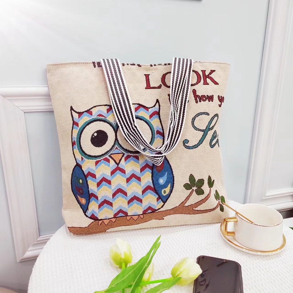 Túi tote vải canvas cute đựng đồ đi học mềm đẹp giá rẻ thời trang TX12