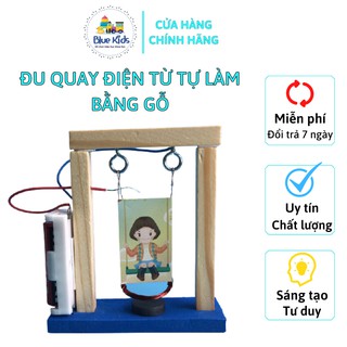 Đồ chơi khoa học STEAM tự làm đu quay điện từ bằng gỗ, kích thích sáng tạo và phát triển trí tuệ