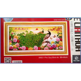Tranh thêu chữ thập Phú Qúy Bình An 88821 89*44cm