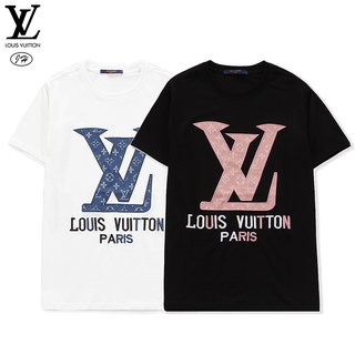Áo thun cotton cổ tròn in họa tiết Louis Vuitton thời trang Unisex C08974