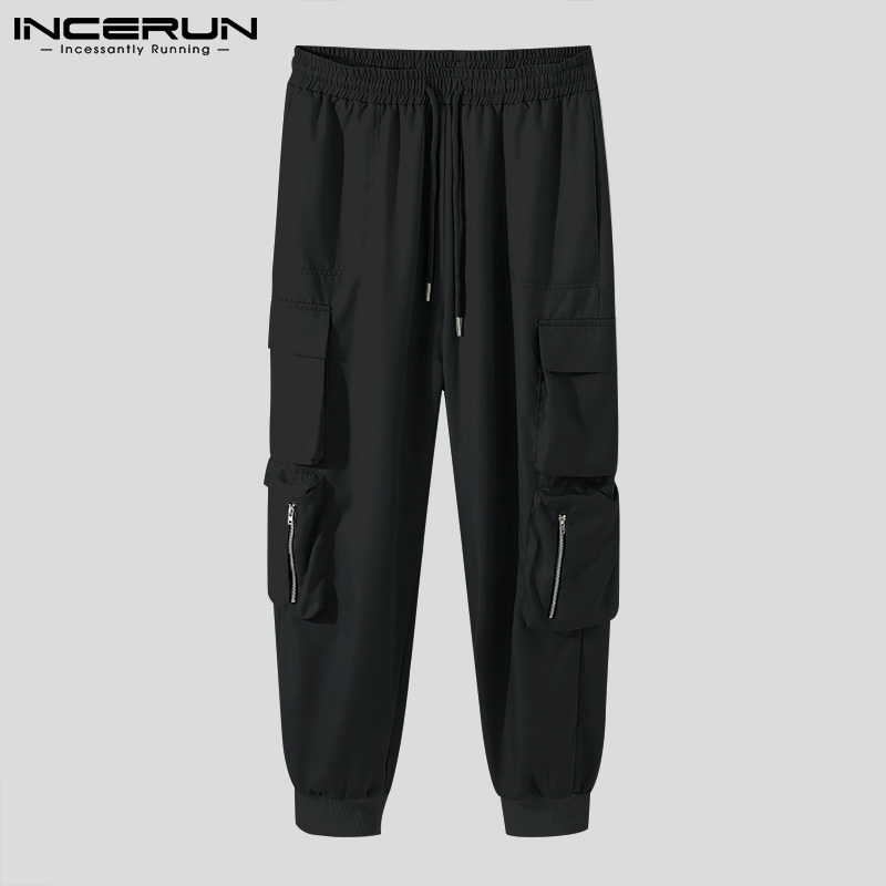 INCERUN Men's Fashion Casual Sweatpants Pockets Cargo Pants Trousers Overalls