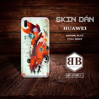 Siêu Phẩm Dán Skin Huawei Honor Play full lưng viền dùng thay hoàn toàn ốp lưng hình cá chép hóa rồng