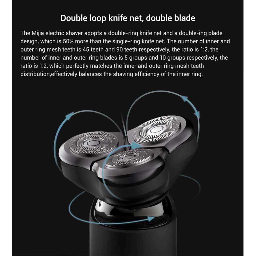 Máy cạo râu Xiaomi Electric Shaver Mijia S500 3 đầu cạo 3D pin sạc  tiện lợi cao cấp chính hãng - Minh Tín Shop