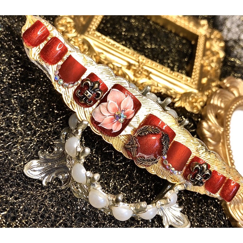 Hoa bột nail gắn móng ảnh thật shop chụp