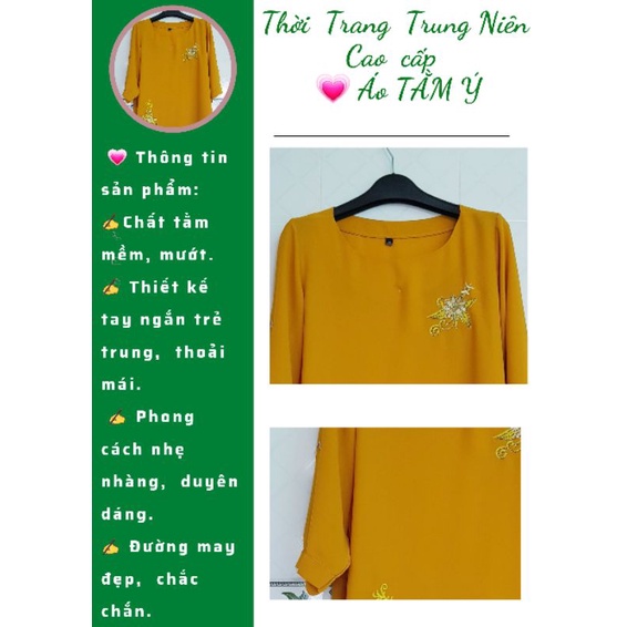 Áo Trung Niên Nữ Cao Cấp, size to từ 60 đến 68 kg