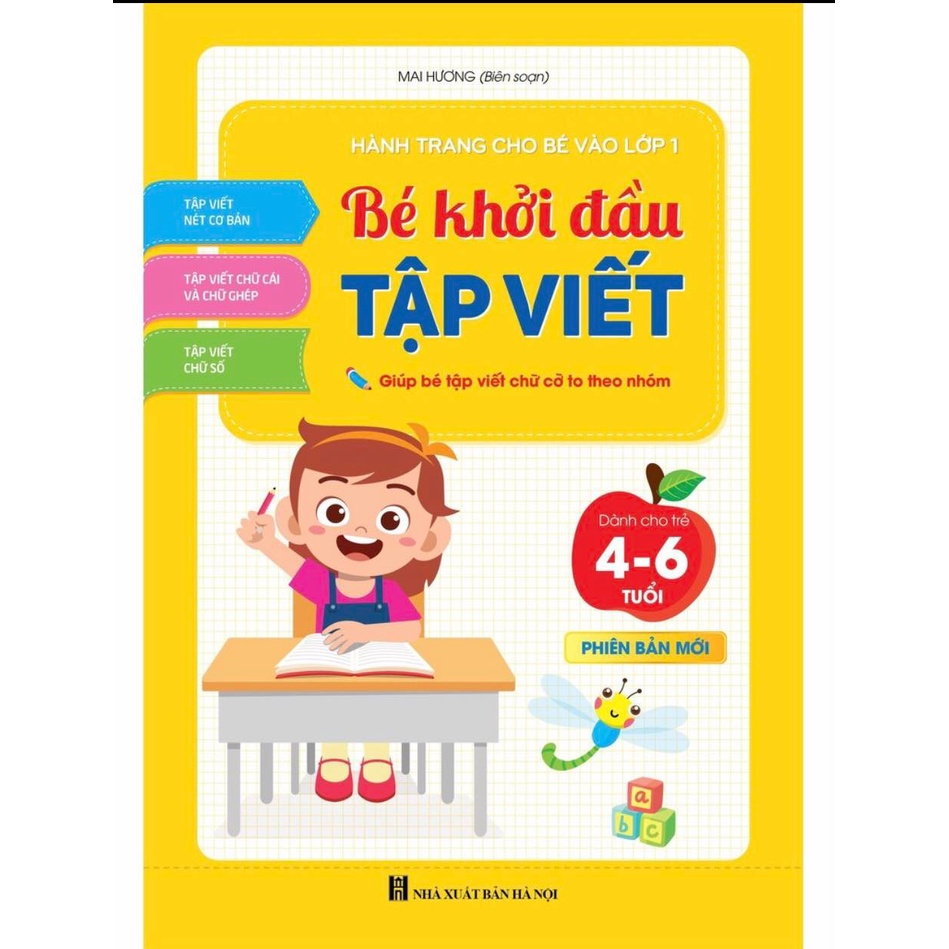 Combo Sách chuẩn bị cho bé vào lớp 1 lẻ tùy chọn (Tập Đánh vần + Bé Khởi đầu tập viết + chinh phục toán) hoc)