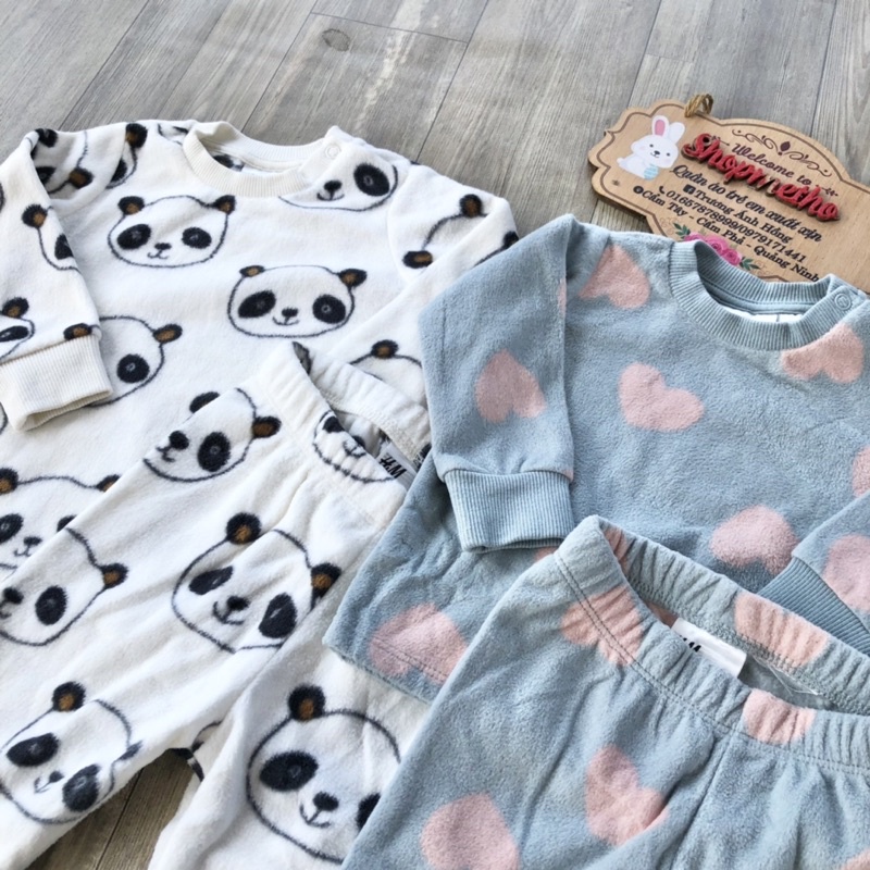 Bộ nỉ lông bé trai bé gái mềm mại dày ấm