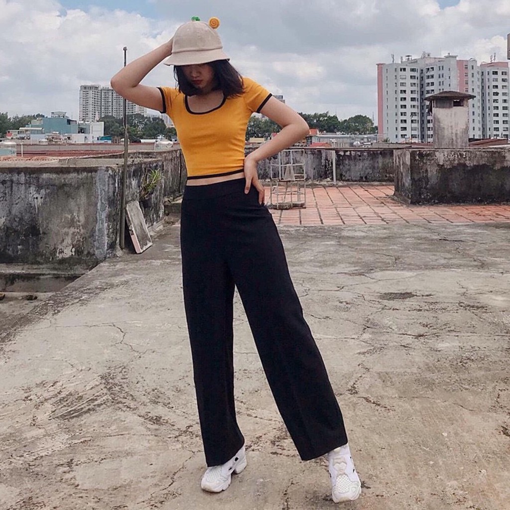 Quần Ống Rộng Quần Culottes Dáng Suông Khóa Sườn Mã S03
