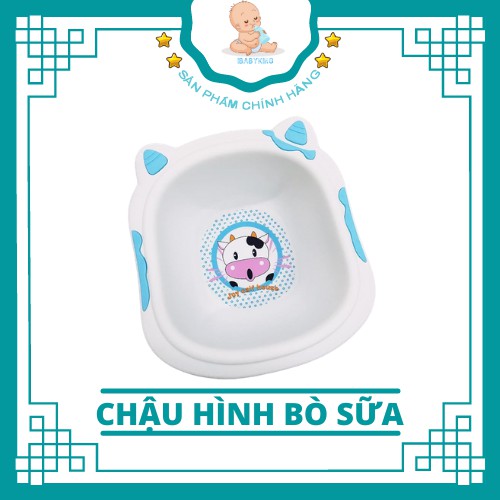 Chậu rửa mặt trẻ em hình bò sữa cao cấp - MÀU XANH