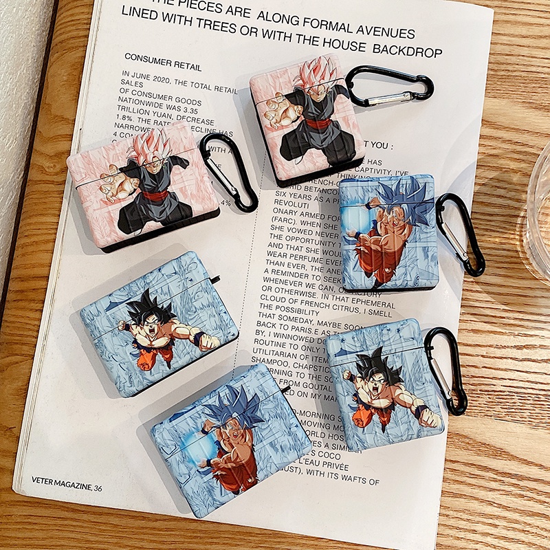 Vỏ Bảo Vệ Hộp Sạc Tai Nghe AirPods 1 2 3 Pro Bằng Silicon Mềm Hình Son Goku Dragon Ball