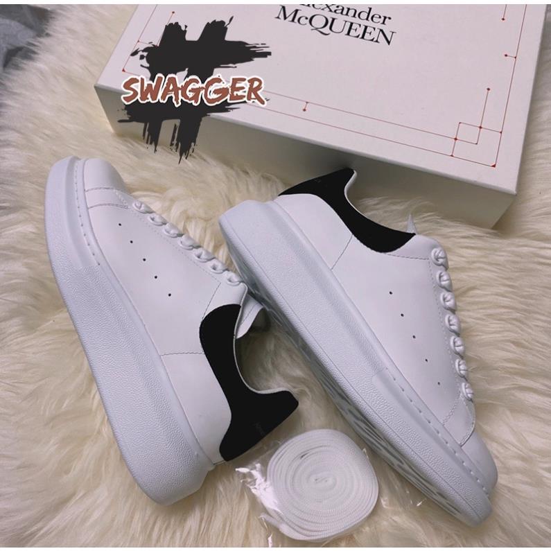 Giày  Alexander Mc Queen Trắng Gót Nhung Thể Thao Nam Nữ Cấp bản rep 1:1 đẹp - Đế độn 4cm full da