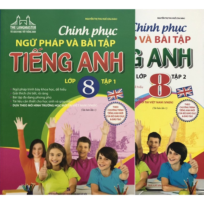 Sách - Chinh phục ngữ pháp và bài tập Tiếng Anh lớp 8 (Combo 2 tập)