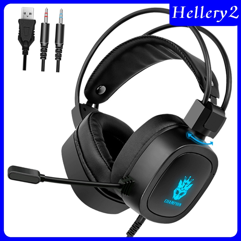 [HELLERY2] S100 Gaming Headphone Wired 7-LED with Microphone for Computer