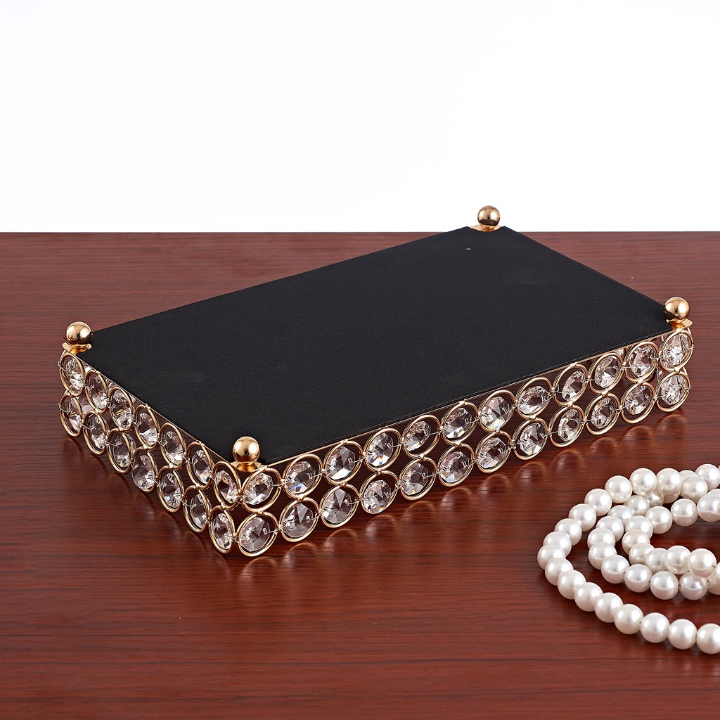 [szsirui] Khay Chữ Nhật Đựng Nước Hoa / Mỹ Phẩm / Đồ Trang Sức / Trang Điểm / Phòng Tắm / Phòng Ngủ Màu Vàng Đồng