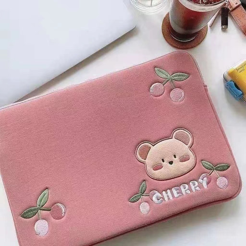 Túi Đựng laptop Chống Sốc Thêu Họa Tiết Phong Cách Hàn Quốc Kích Thước 11/13/15 inch