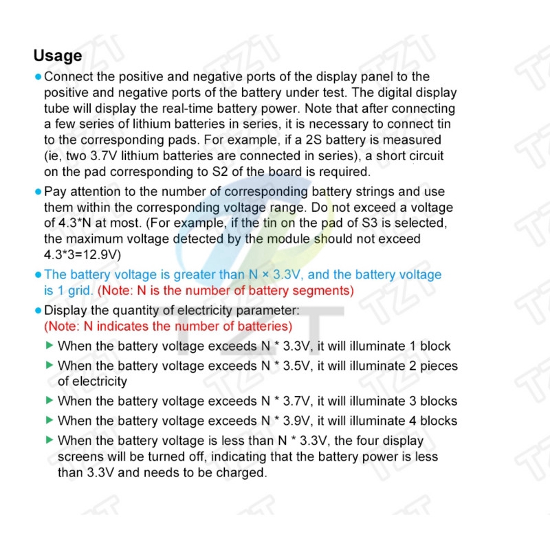 Mô Đun Kiểm Tra Pin Lithium 1 / 2 / 3 / 4 / 5 / 6 / 7 / 8s