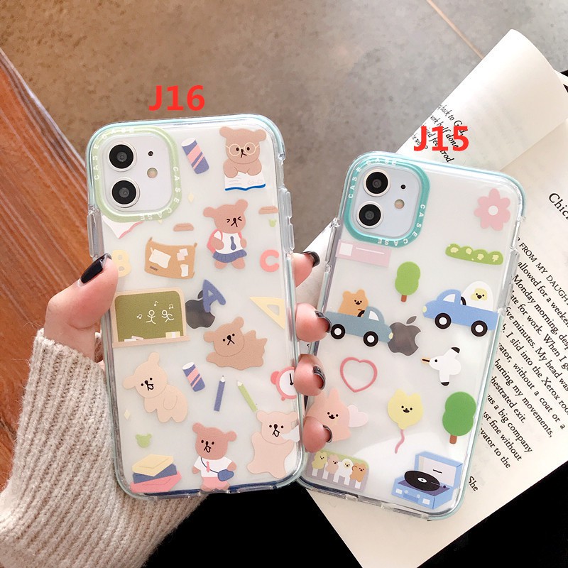 Ốp điện thoại dẻo hình chú gấu lái xe hơi dễ thương cho Iphone 11 11Pro 11Promax 7 8 7Plus 8Plus 6Plus X XR XS MAX