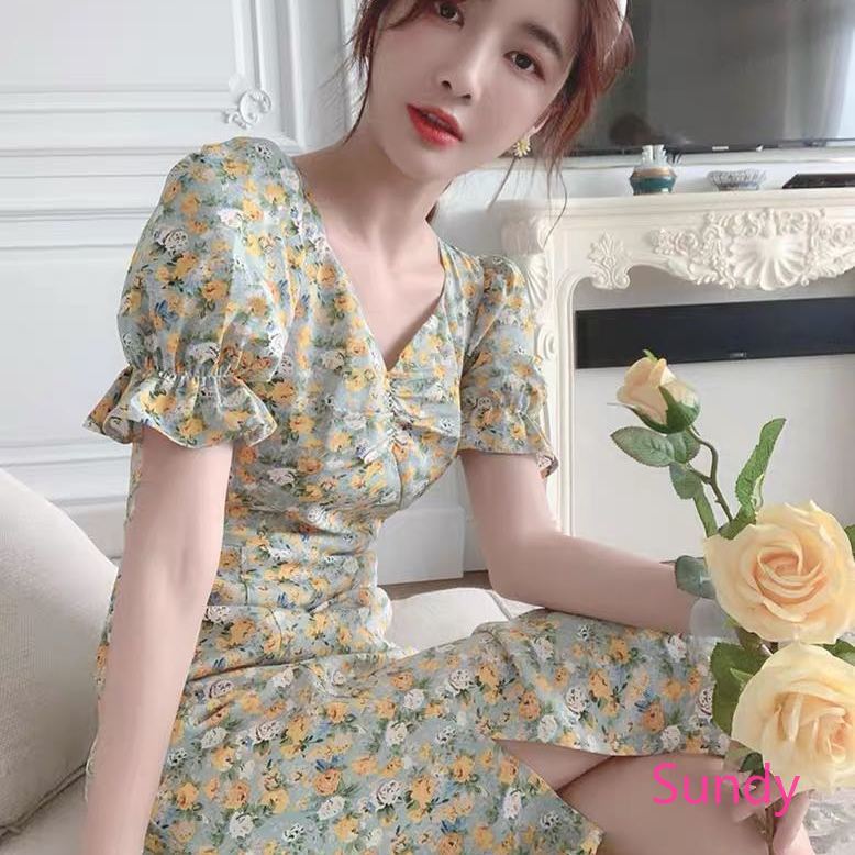 Đầm Hoa Cúc Xinh Xắn Cho Bé Gái