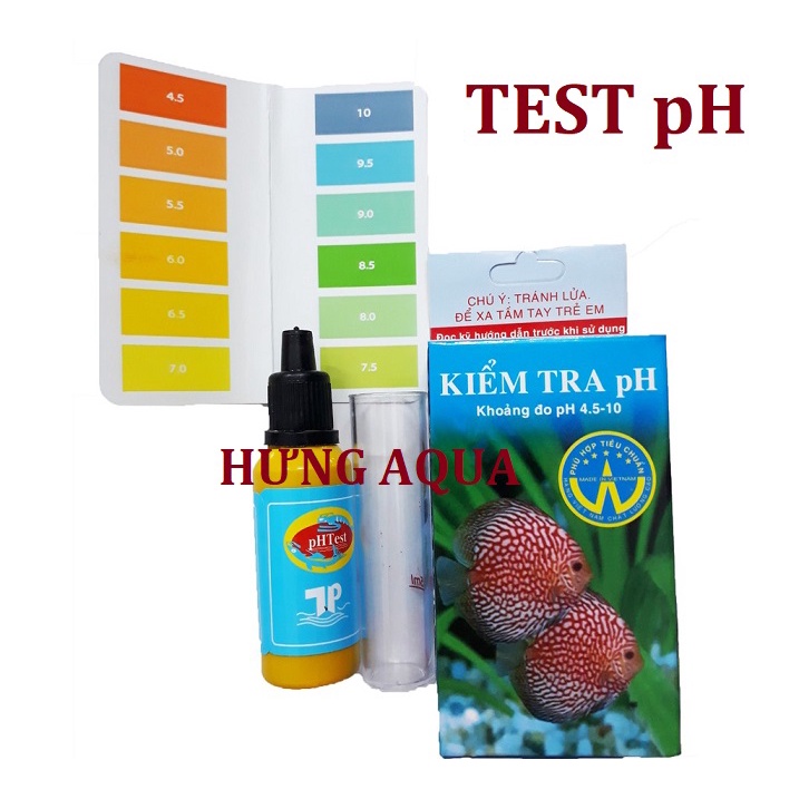 Test pH nước, đo pH nước, kiểm tra pH nước hồ cá, hồ thủy sinh, bộ test pH chuẩn