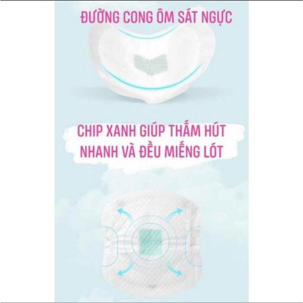 Miếng lót thấm sữa Vcoool dán siêu thấm đóng túi zip tiện lợi 50 miếng