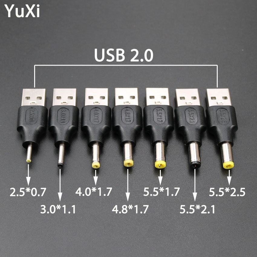 Đầu chuyển đổi USB 2.0 Type A sang 5.5x2.1 2.5*0.7 3.0*1.1 4.0 4.8*1.7 5.5*1.7 5.5*2.5 mm 5V