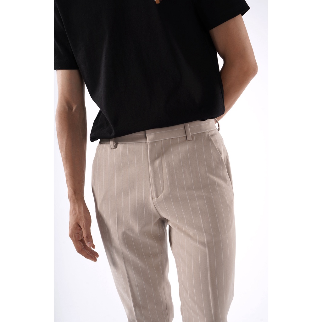 Quần vải kẻ sọc. SLIMCROP form - Routine 10S21PFO008