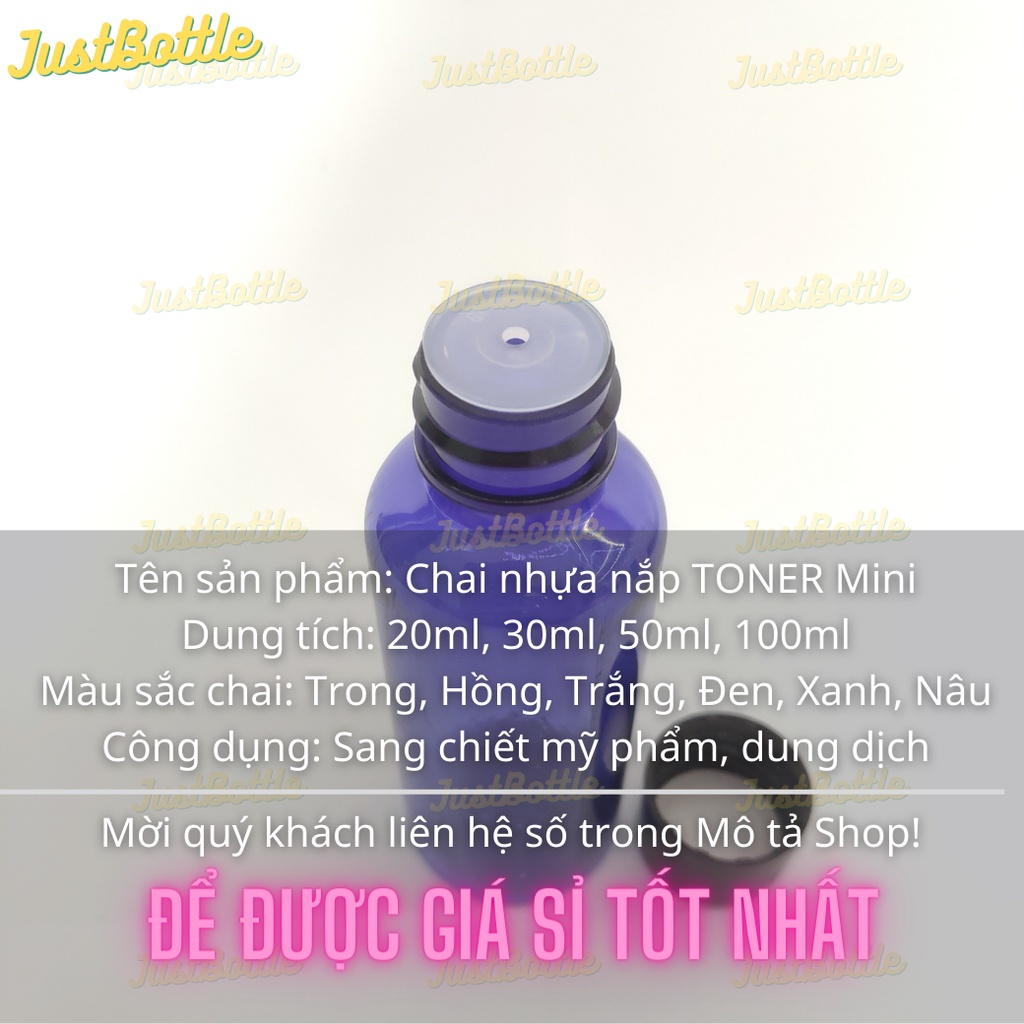 LỌ CHIẾT MỸ PHẨM Nắp Vặn Nhựa 20ml 30ml 50ml 100ml giá rẻ VỎ CHAI NHỰA PET Nhỏ Trong suốt Nâu Hồng Đen Trắng Xanh