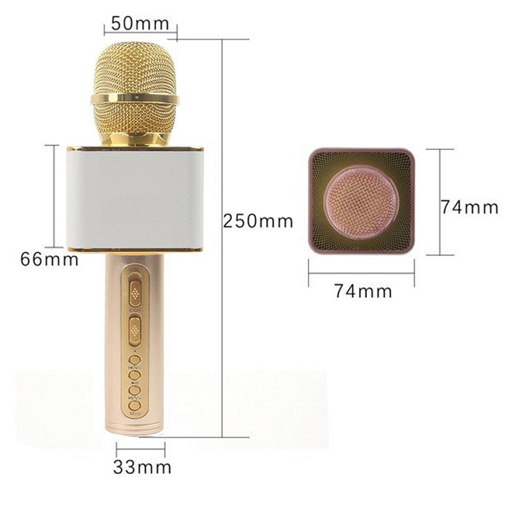 Micro Bluetooth SD08 Tặng Củ Sạc 3 Cổng Sạc USB -Mic Hát Karaoke  Kèm Loa Bluetooth Âm Thanh To Trầm Ấm