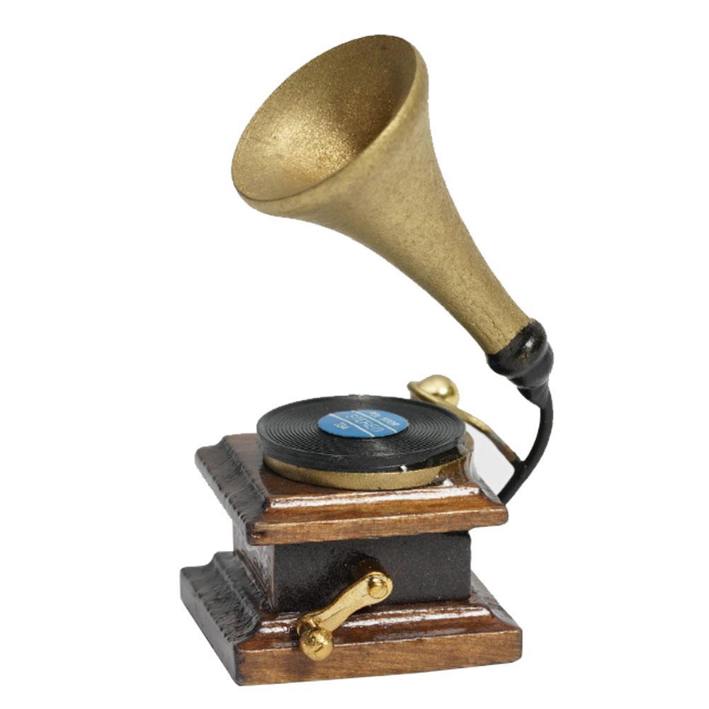 1:12 Doll House Mini Living Accessories Retro Phonograph
