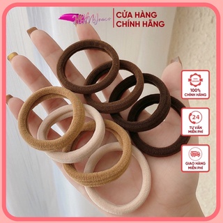 Chun cột tóc thun màu trà sữa siêu hott