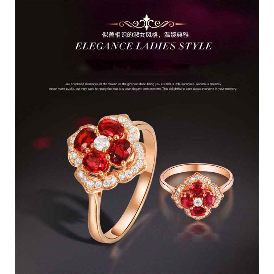 Nhẫn Mạ Bạc Hình Hoa Đính Đá Phong Cách Hàn Quốc