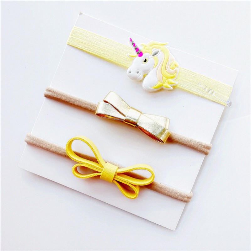 Bộ 3 Băng Đô Hoa Và Kỳ Lân Phối Ruy Băng Và Ren Dễ Thương Cho Bé Gái