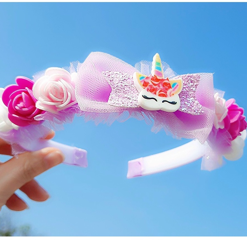 Cài tóc vải von cute công chúa cho bé gái có lò xo nhúng cao cấp