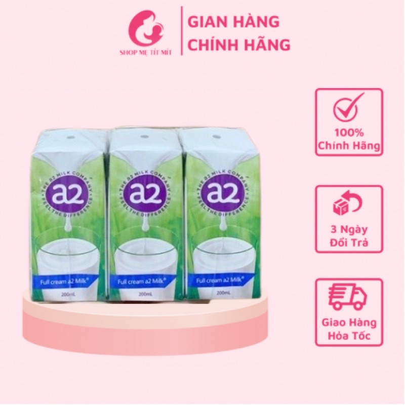 Sữa A2 nguyên kem dạng nước 200ml thùng 24h