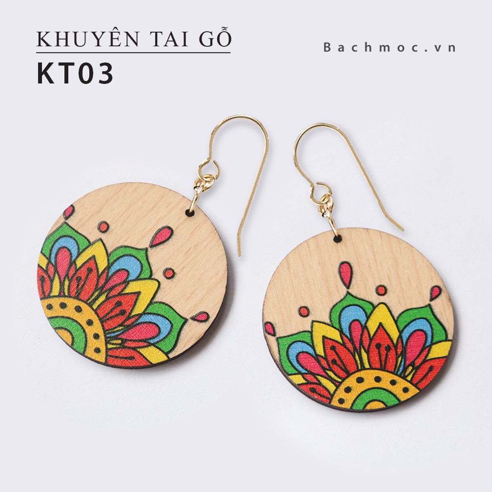 Khuyên tai gỗ thời trang