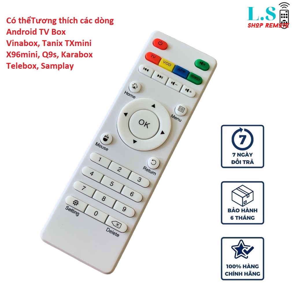 Remote điều khiển Androi tv box đa năng các dòng Vinabox, Tanix TXmini, X96mini, Q9s, Karabox, Telebox, Samplay