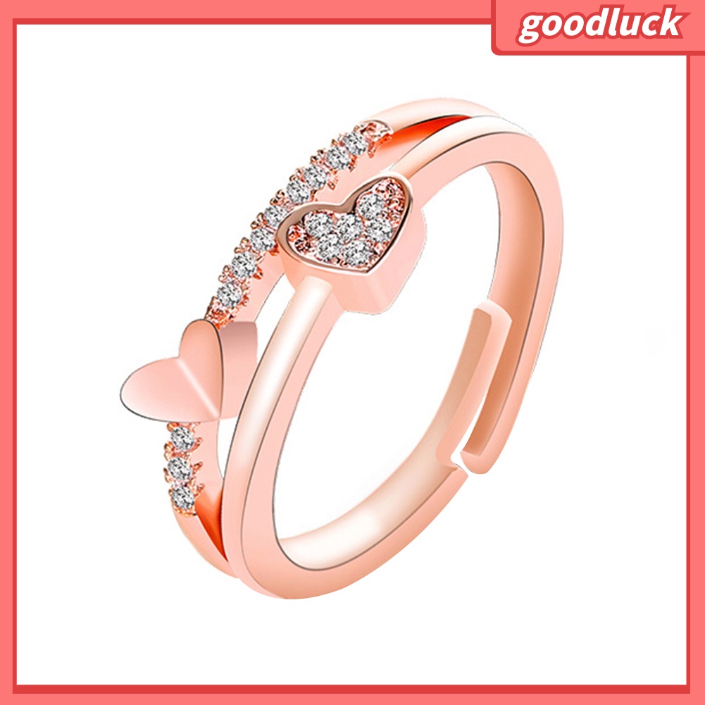 Nhẫn Hở Hình Trái Tim Đính Đá Cho Nữ