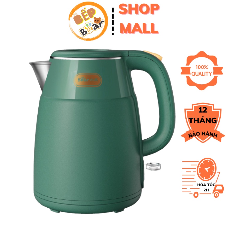 Ấm đun nước siêu tốc đa chức năng Bear ZDH-Q15E1 1,5 L công suất lớn 2 lớp cách nhiệt có hẹn đặt giờ
