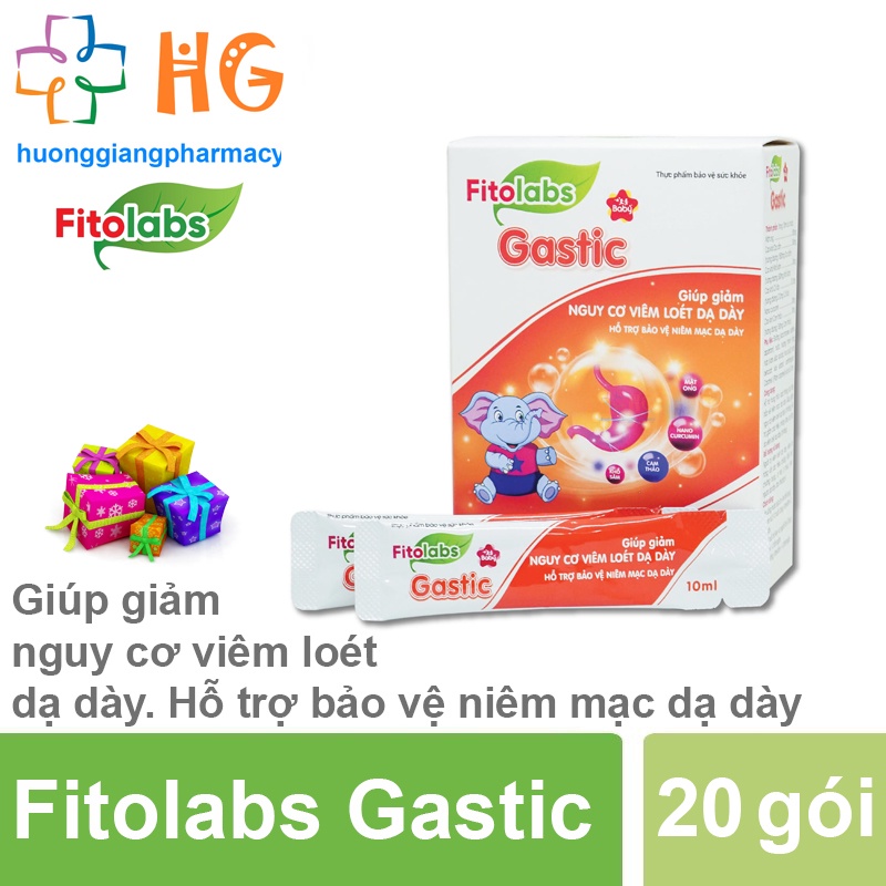 Siro bảo vệ dạ dày Fitolabs Gastic thành phần thảo dược giúp giảm tình trạng đau trào ngược đầy bụng Hộp 20 Gói