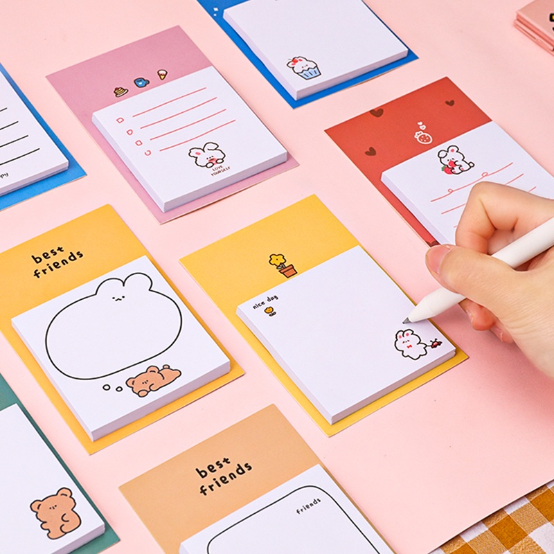 Giấy Dán Ghi Chú Hình Gấu Hoạt Hình Xinh Xắn
