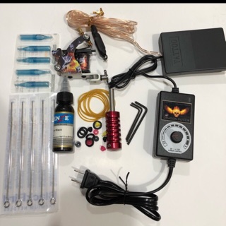 Combo biến áp mini + máy xăm